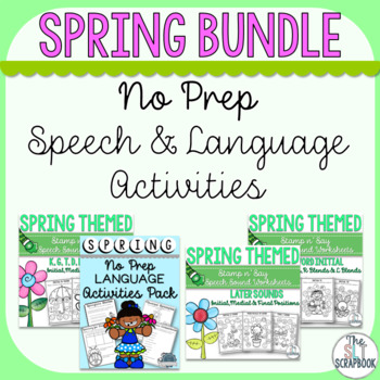 Preview of Spring Speech and Language Therapy Bundle- No Prep!