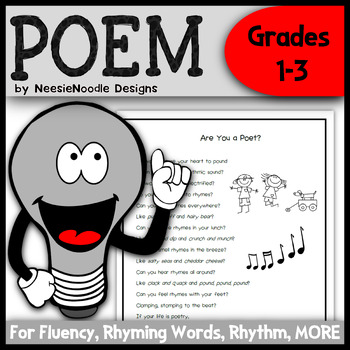 Preview of "Are You a Poet?" Rhyming Poem -- Teach Poetry Elements and Practice Fluency