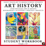 *Art History Workbook for Middle School Art; Famous Artist