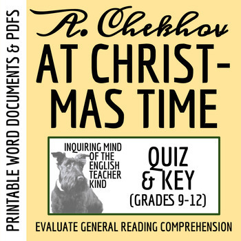 Preview of "At Christmas Time" by Anton Chekhov Quiz and Answer Key