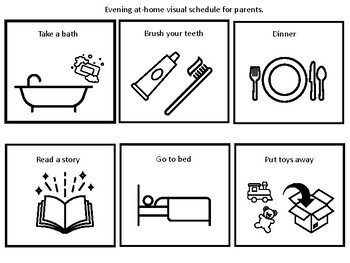 Preview of **At-home BEDTIME visual schedule FREE