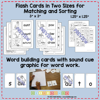 Au Aw Vowel Pairs Worksheets and Song | -au Words | -aw Words | HeidiSongs