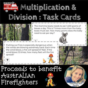 Preview of Multiplication and Division Task Cards Australia