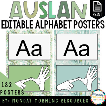 Preview of Auslan Alphabet Posters - Australian Sign Language  Eucalyptus Theme