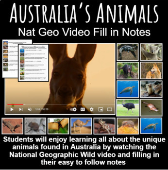 Preview of  Australia's Animals National Geo. Video:  Fill In Notes