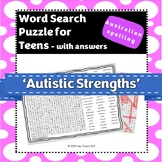 'Autistic Strengths' Word search - autism - neurodiversity