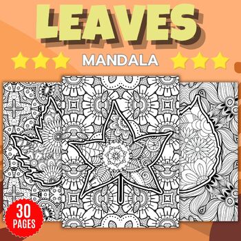 Preview of  Autumn Fall Leaves Mandala Coloring Pages - Fun October November Activities