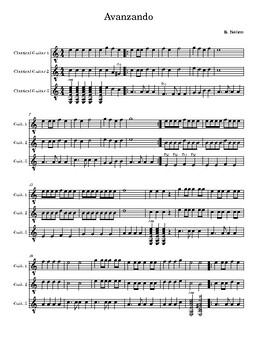 Preview of "Avanzando" Beginning Guitar Ensemble Trio - In Notation