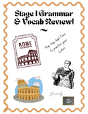 (B&W BKG) Fun Latin Worksheet (Vocab and Grammar) for Stag