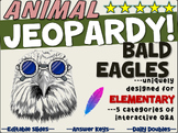 "BALD EAGLES" Jeopardy (BIRDS OF PREY UNIT): handouts, rea