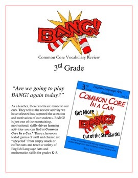 Preview of "BANG!" 3rd Grade Common Core ELA Vocabulary Packet