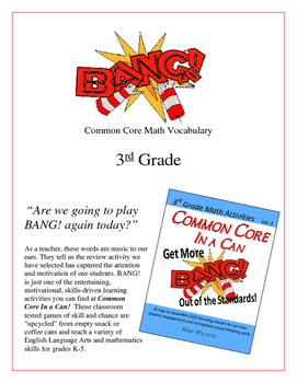 Preview of "BANG!" 3rd grade Common Core Math Vocabulary Game