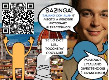 Preview of **BAZINGA** Italian Language Pictionary Flash Cards for Stimulating Learning!