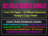 *BEST IEP CHEAT SHEETS BUNDLE! ALL AREAS - 120+ PAGES - 8 