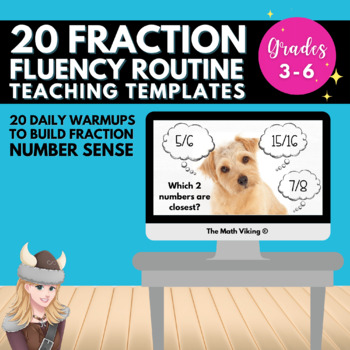 Preview of Fraction Number Sense Routines with 20 Teaching Templates Warm Ups & Fluency Fun
