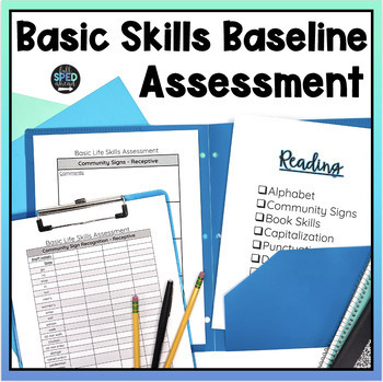 Preview of Progress Monitoring Basic Skill Special Education Baseline Assessment Data Sheet