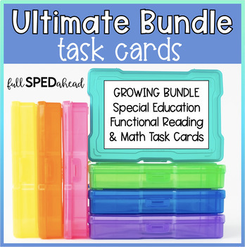 Preview of Reading & Math Task Cards Special Education Autism Work Boxes Printable Centers