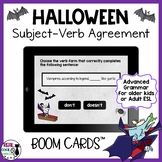 Halloween Subject-Verb Agreement Boom Cards Advanced Grammar