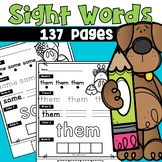 Sight Word High Frequency Worksheets Practice Kindergarten