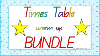 Preview of **** BUNDLE **** 1-12 Times Table Warm Up ACARA C2C Common Core aligned