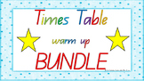 **** BUNDLE **** 1-12 Times Table Warm Up ACARA C2C Common