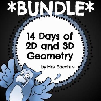 Preview of *BUNDLE* 14 Days of Geometry - 2D Shapes, 3D Solids, Nets, and Angles - Distance