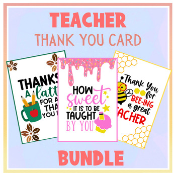 Preview of [BUNDLE] 5"x7" Teacher Appreciation Card, Foldable Thank You Card for Educators