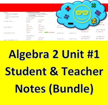 Preview of (BUNDLE) Algebra 2 Unit #1 Equations & Inequalities - Student & Teacher