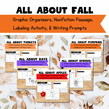 Preview of **BUNDLE** All About Fall (Graphic Organizers, Nonfiction, Labeling, & Writing)