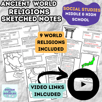 Preview of Ancient World Religions Sketched Design Notes *BUNDLE