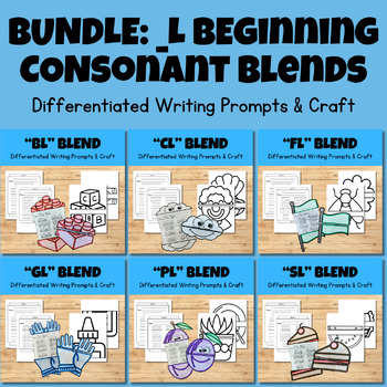 Preview of **BUNDLE** Beginning Consonant L Blend Phonics Writing Craftivity - Crafts
