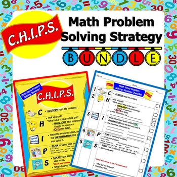 Preview of *BUNDLE* C.H.I.P.S. Math Word Problem Solving Poster/Checklist