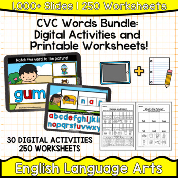 Preview of *BUNDLE* CVC Words: Digital Presentation and Printable Activities!