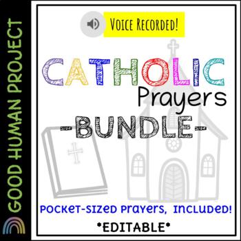 Preview of *BUNDLE* Catholic Prayers | Voice Recorded | Pocket & Poster Size | Editable