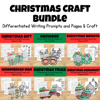 Preview of **BUNDLE** Christmas Writing & Craft Activities - Gingerbread, Reindeer, & More