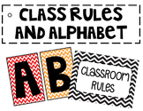*BUNDLE* Class Rules / Classroom Rules AND Alphabet (Chevron)