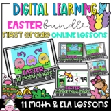 > BUNDLE>Digital 1st Grade EASTER Math & Phonics Google Cl