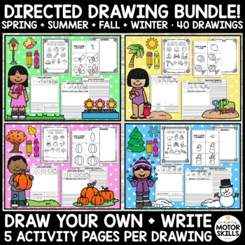 Preview of *BUNDLE* Directed Drawings!  4 Seasons - 40 drawings, 200 activity pages total