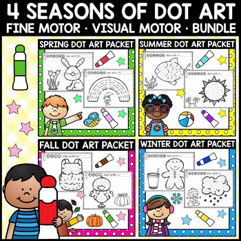 Preview of *BUNDLE* Dot Marker Art Pages - 4 Seasons - Spring, Summer, Fall, Winter