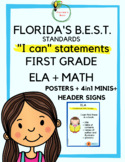 *BUNDLE* Florida's B.E.S.T. 1ST GRADE {ELA+MATH} "I Can" R