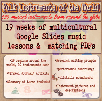 Preview of *BUNDLE* Folk Instruments of the World: PDF & Google Slides (w/o navigation map)