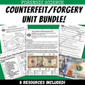 Preview of *BUNDLE* Counterfeit/Forgery Forensic Science Unit activities, project, and more