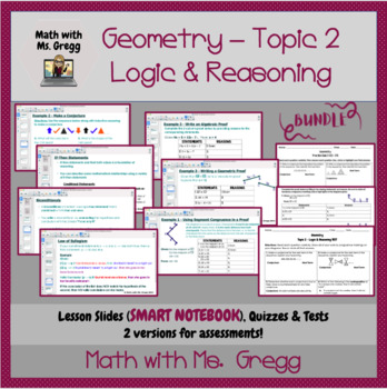 Preview of *BUNDLE* Geometry - Topic 2 Logic Reasoning (SMART NB slides & Assessments)