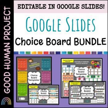 Preview of *BUNDLE* Google Slides Choice Board Templates | Spanish & English | Editable