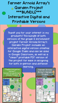 Preview of **BUNDLE** Grade 2 Arrays, Even/Odd Math Enrichment | Farmer Arnold Array