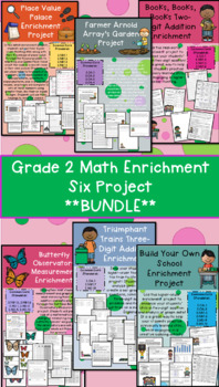 Preview of ***BUNDLE*** Grade 2 Math Enrichment - SIX Inquiry-Based Projects