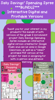 Preview of **BUNDLE** Grade 2 Two-Digit Addition & Subtraction Enrichment | Sally Savings