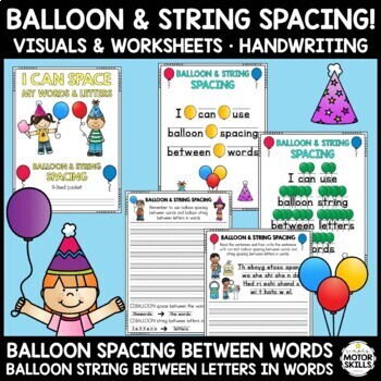 Preview of *BUNDLE* I Can Space Words & Letters - Balloon & String Spacing - Handwriting