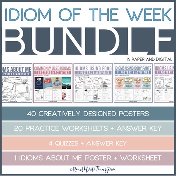 Preview of [BUNDLE] Idiom of the Week/Day - Posters, Daily Tasks, Worksheets & more