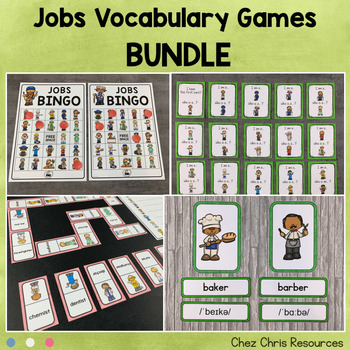 Preview of Jobs and Occupations Vocabulary Games and Activities Bundle
